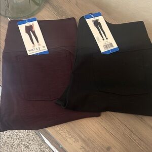 Matty M Burgundy and Black Leggings